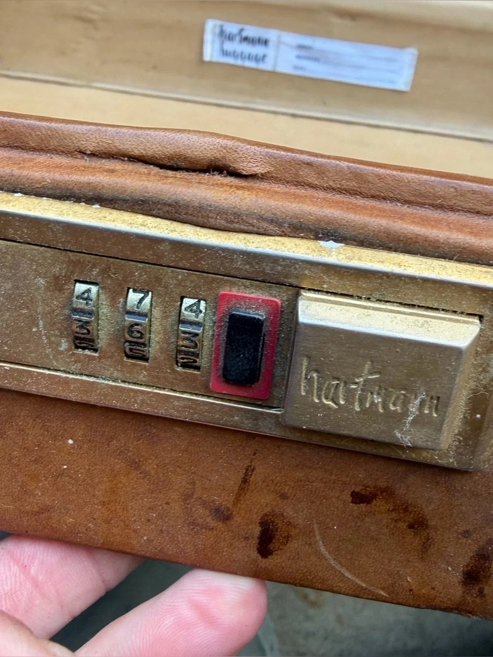 Vintage Hartmann Hard Sided Tan Belting Leather Briefcase Combination Lock  Good